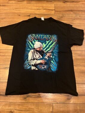 Santana Graphic Tee - Black - 100% Cotton